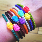 Dana Levy Colour Skull Charm Glass Bead Bracelet - on Wrist