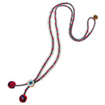 Dana Levy Men's Lima Evil Eye Pom Pom Beaded Necklace - Red
