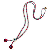 Dana Levy Men's Lima Evil Eye Pom Pom Beaded Necklace - Red