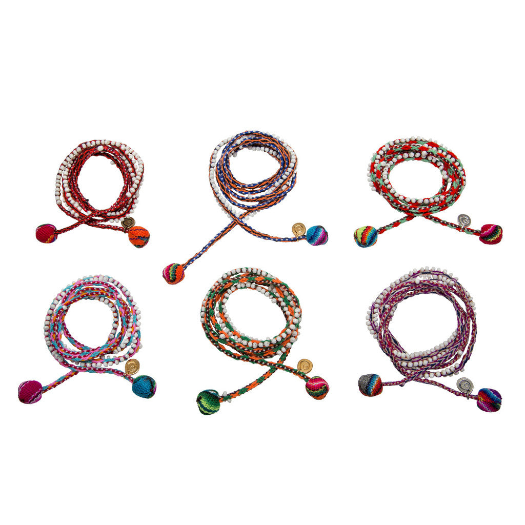 Dana Levy Lima Pompom Beaded Wrap Bracelets Group