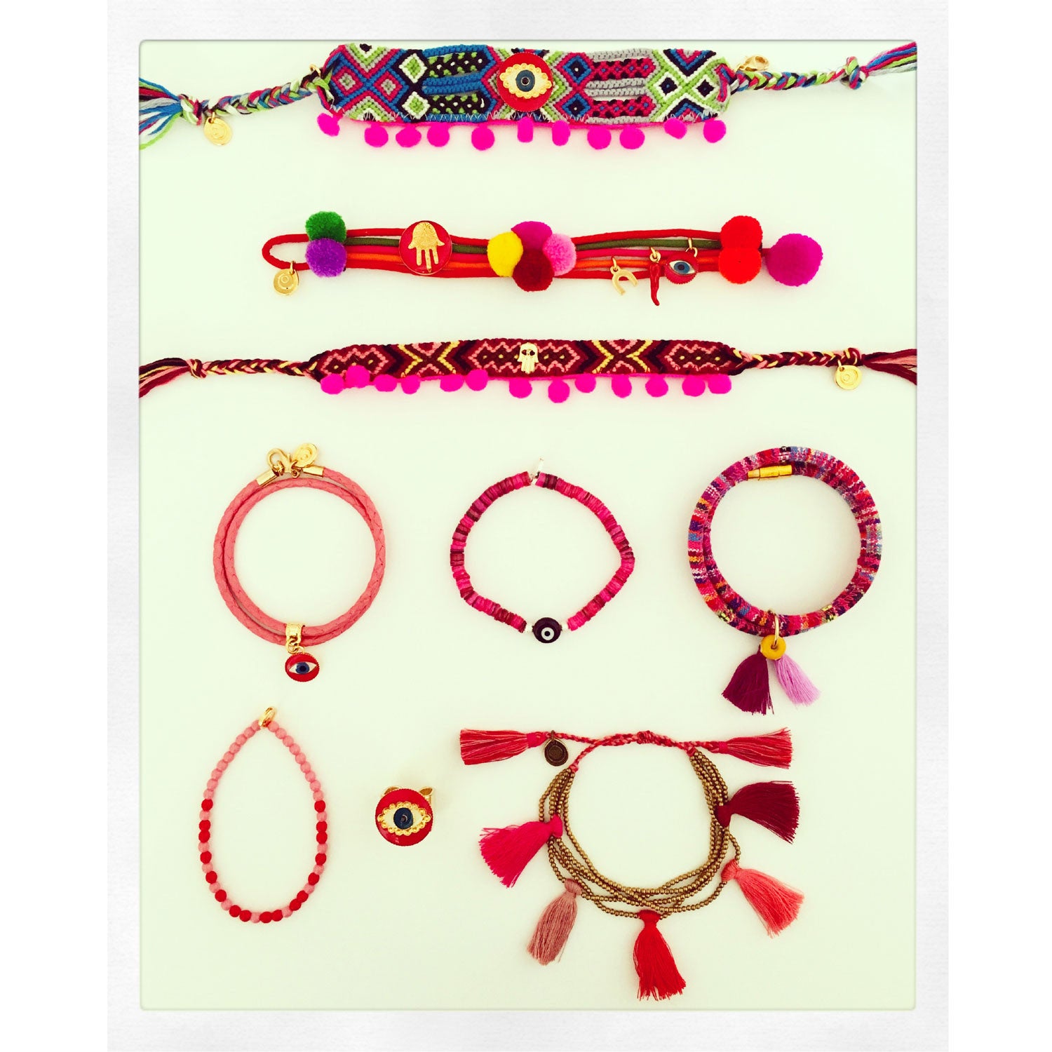  Dana Levy Love Morse Code Blessing Glass Bead Bracelet - Pink Accessories