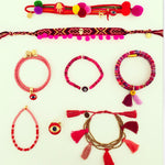Dana Levy Pink Multicolour Evil Eye Charm Shell Bracelet - Pink Accessories