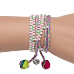 Dana Levy Lima Pompom Beaded Wrap Bracelets on Wrist