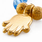 Dana Levy Mini Hamsa Hand Charm Faceted Glass Bead Bracelet - Detail
