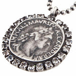 Dana Levy Diamante Ancient Roman Coin Ball Chain Necklace - Detail of Antique Silver