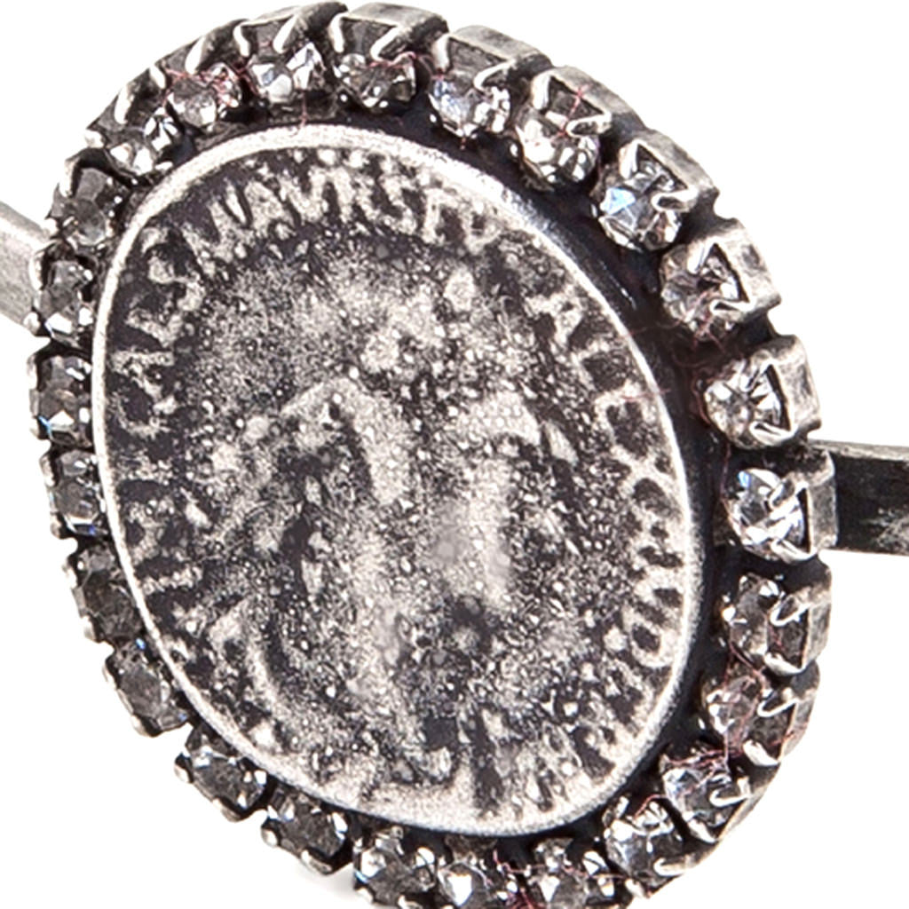 Dana Levy Diamante Ancient Roman Coin Cuff - Detail Antique Silver