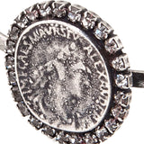 Dana Levy Diamante Ancient Roman Coin Cuff - Detail Antique Silver