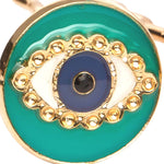 Dana Levy Enamel Evil Eye Charm Hair Pin - Detail Aqua