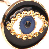 Dana Levy Enamel Evil Eye Charm Hair Pin - Detail Black