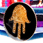 Dana Levy Hamsa Hand Lucky Charm Pompom Bracelet - Black Detail