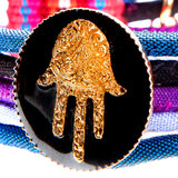 Dana Levy Hamsa Hand Lucky Charm Pompom Bracelet - Black Detail
