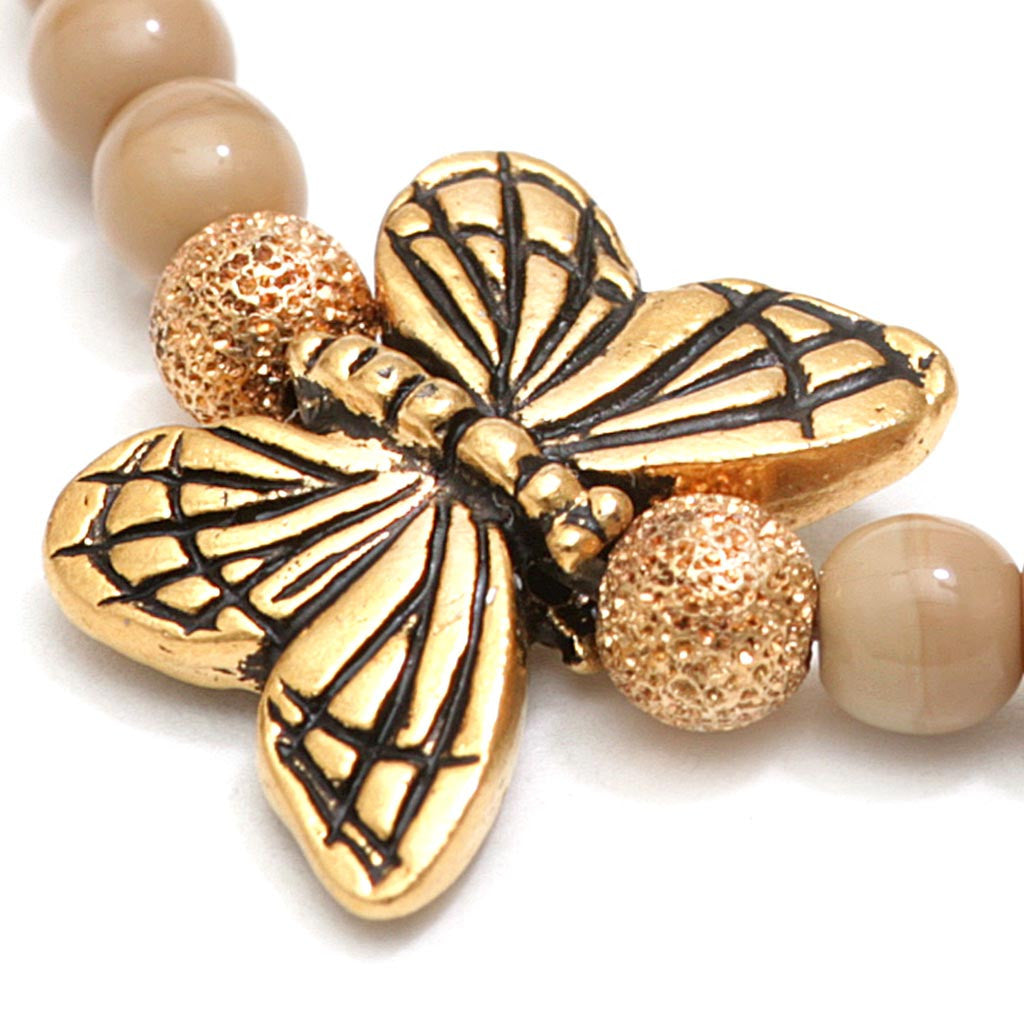 Dana Levy Butterfly Charm Glass Bead Bracelet - Detail