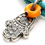 Dana Levy Double Hamsa Hand Evil Eye Leather Braid Bracelet - Detail