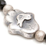 Dana Levy Dove Hamsa Hand Charm Faceted Glass Bead Bracelet - Detail