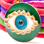 Dana Levy Evil Eye Lucky Charm Pompom Bracelet - Emerald Detail