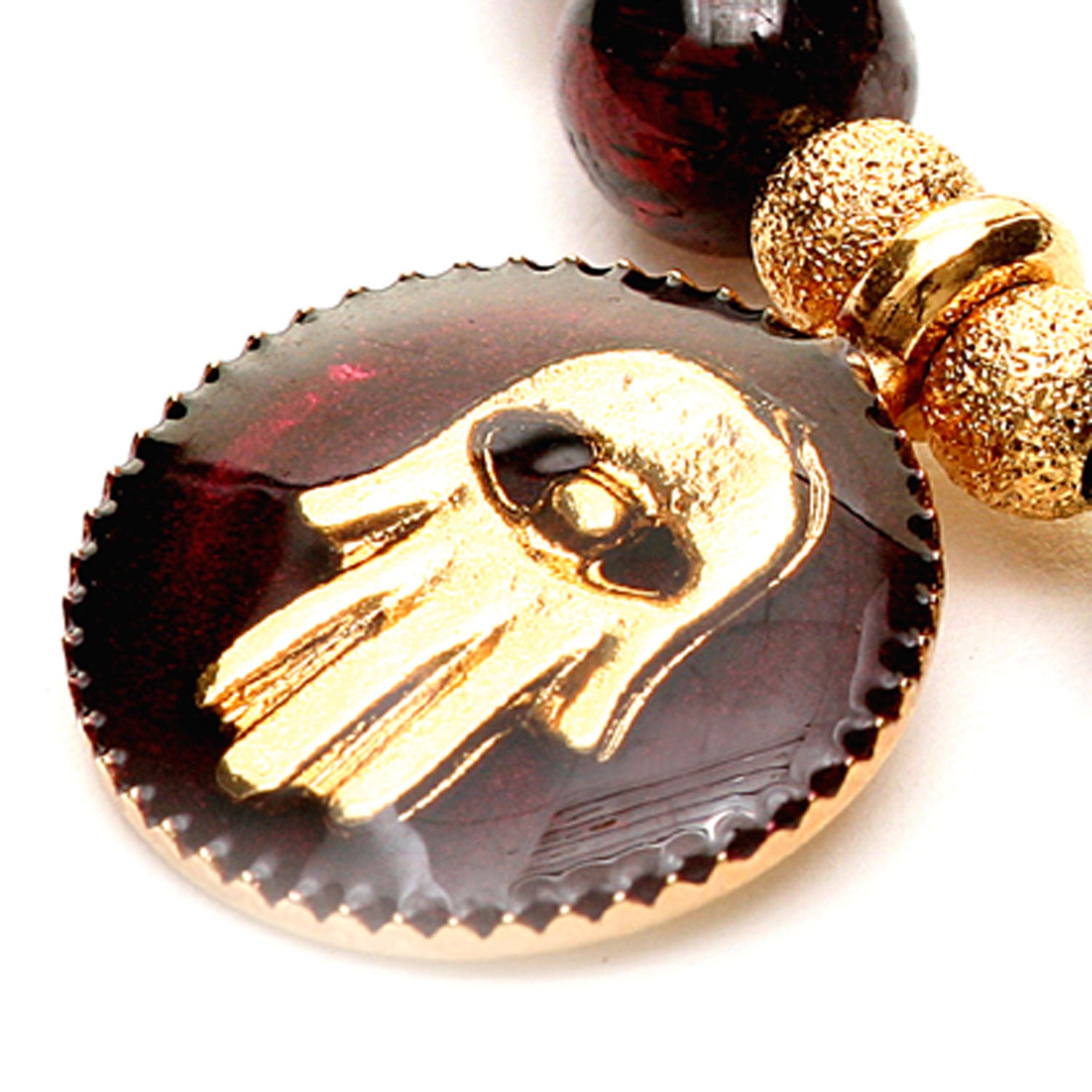 Dana Levy Enamel Hamsa Hand Token Stardust & Gemstone Mix Bracelet - Detail 