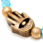 Dana Levy Evil Eye Hamsa Hand Charm Faceted Glass Bead Bracelet - Detail