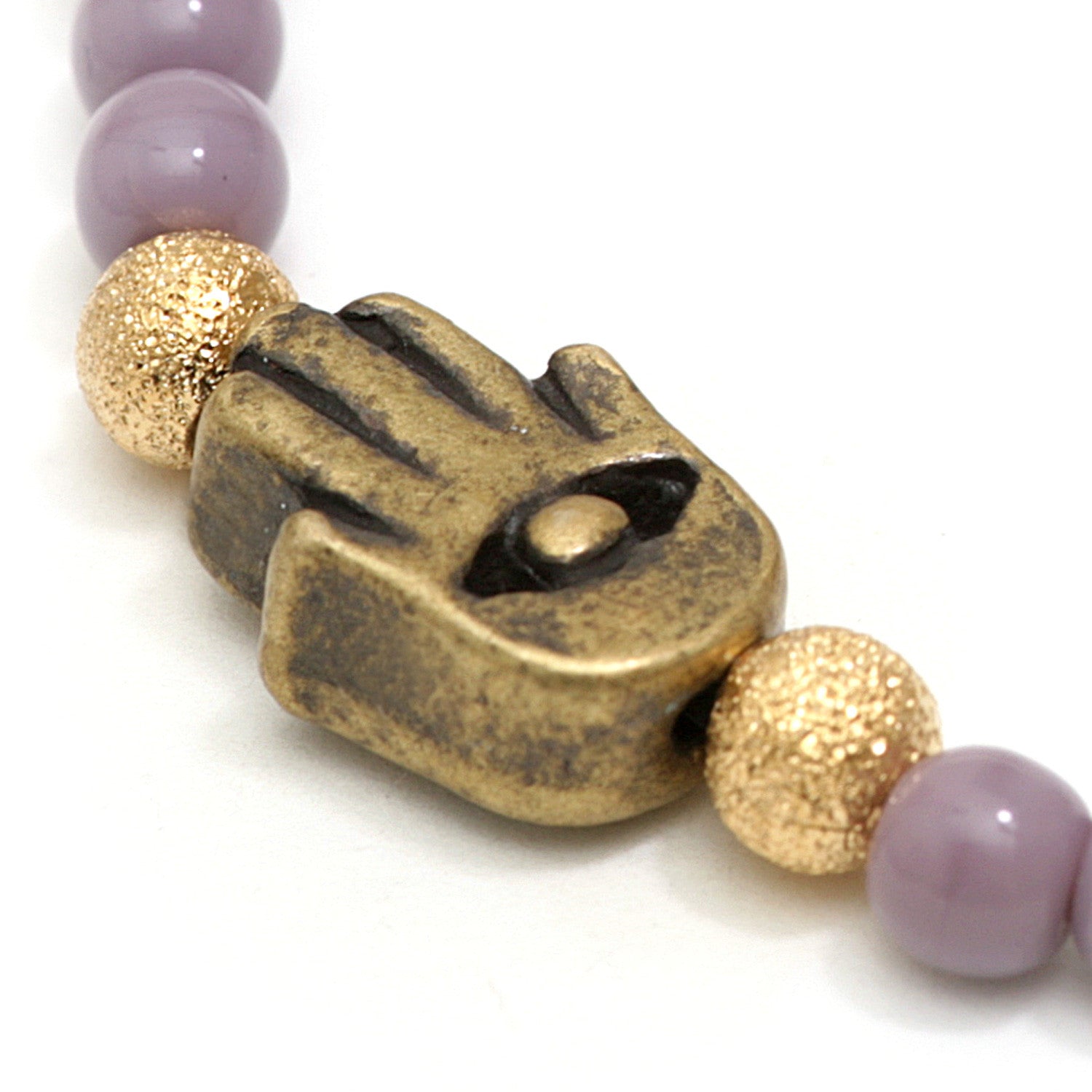 Dana Levy Evil Eye Hamsa Hand Glass Bead Bracelet - Detail