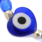 Dana Levy Evil Eye Heart Charm Faceted Glass Bead Bracelet - Detail