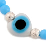Dana Levy Evil Eye Heart Charm Glass Bead Bracelet - Detail