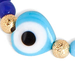 Dana Levy Evil Eye Heart Charm Rainbow Glass Bead Bracelet - Detail