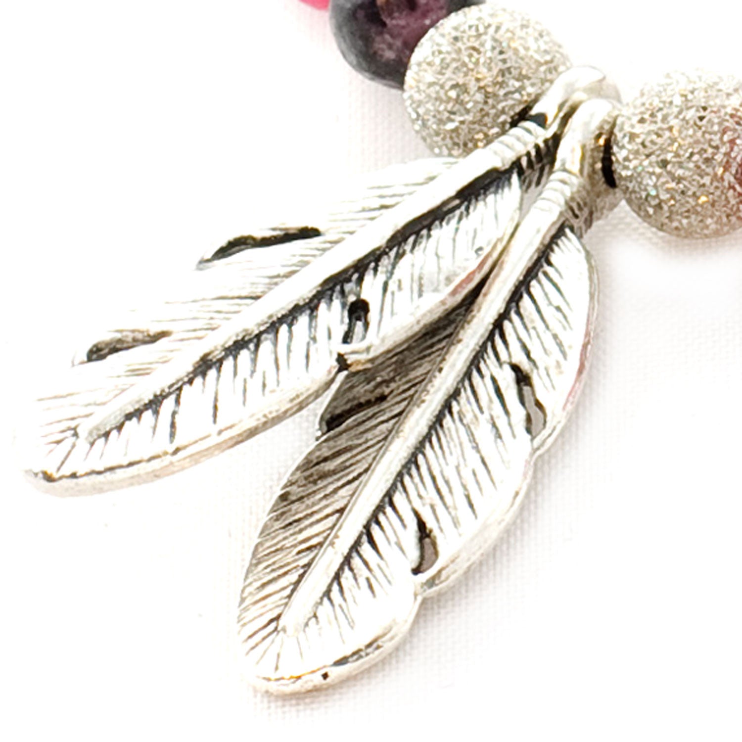 Dana Levy Feather Charm Duo Gemstone Bracelet - Detail Silver