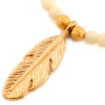 Dana Levy Feather Charm Glass Bead Bracelet - Detail