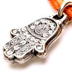 Dana Levy Hamsa Hand Charm Leather Braid Bracelet - Detail