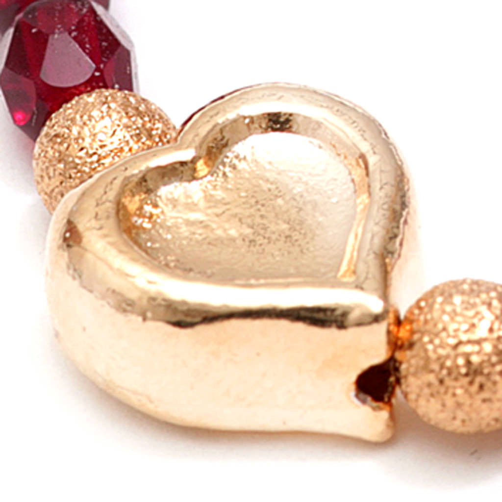 Dana Levy Heart Charm Faceted Glass Bead Bracelet - Detail