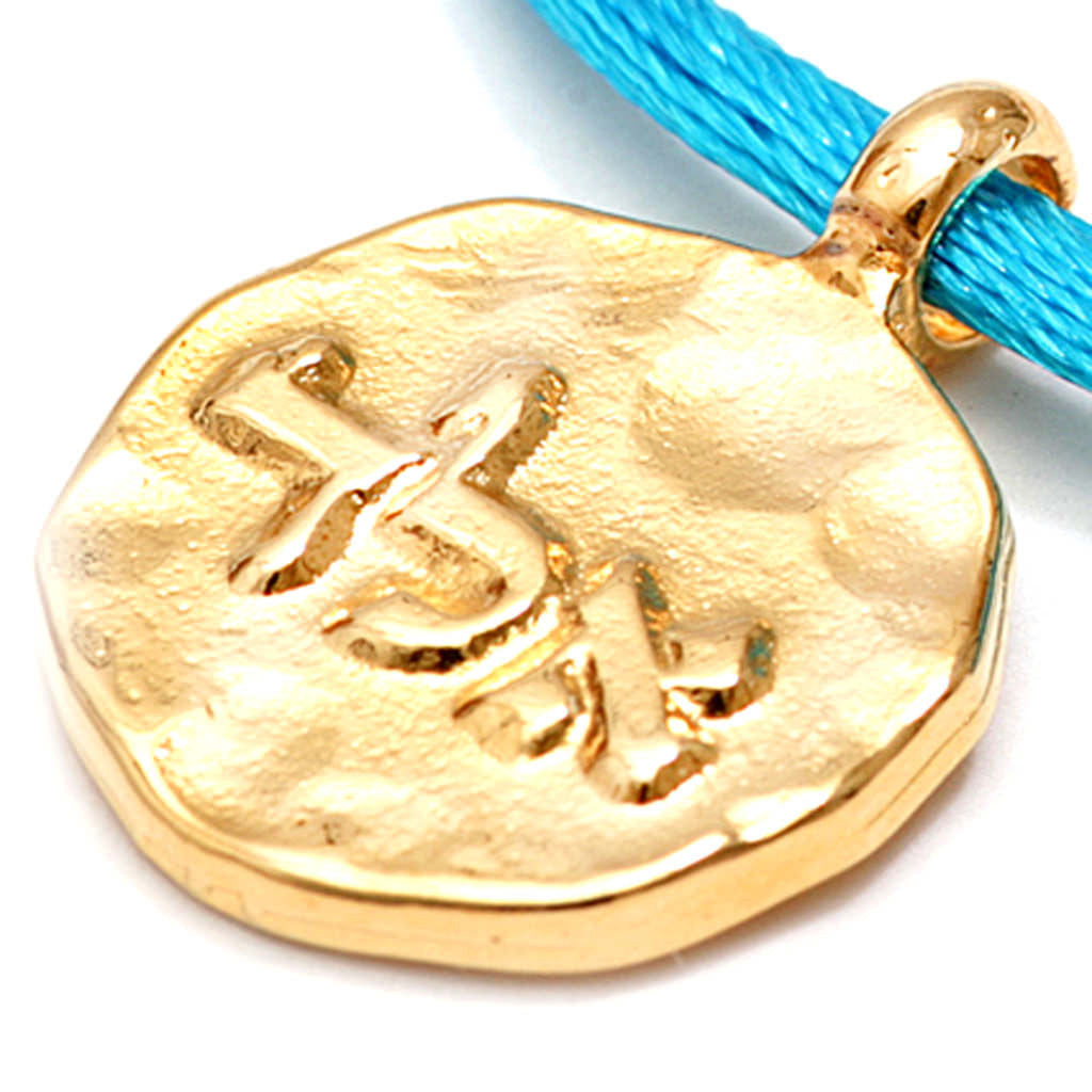 Dana Levy Kabbalah Blessing Token Satin Cord Bracelet - Detail of Protection from Evil Eye 