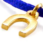 Dana Levy Mini Horseshoe Charm Satin Cord Bracelet - Detail of Gold on Purple