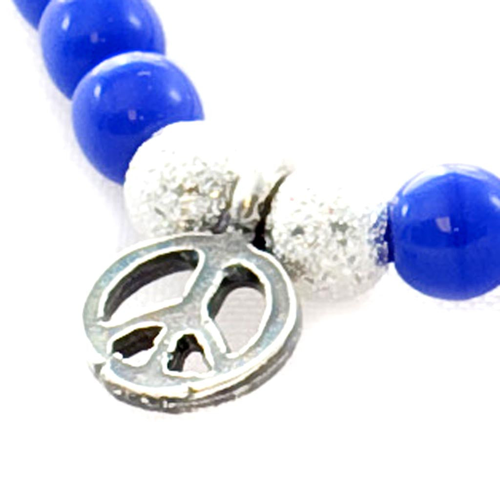 Dana Levy Mini Peace Symbol Charm Glass Bead Bracelet - Detail 