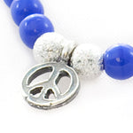 Dana Levy Men's Mini Peace Symbol Glass Bead Bracelet - Detail