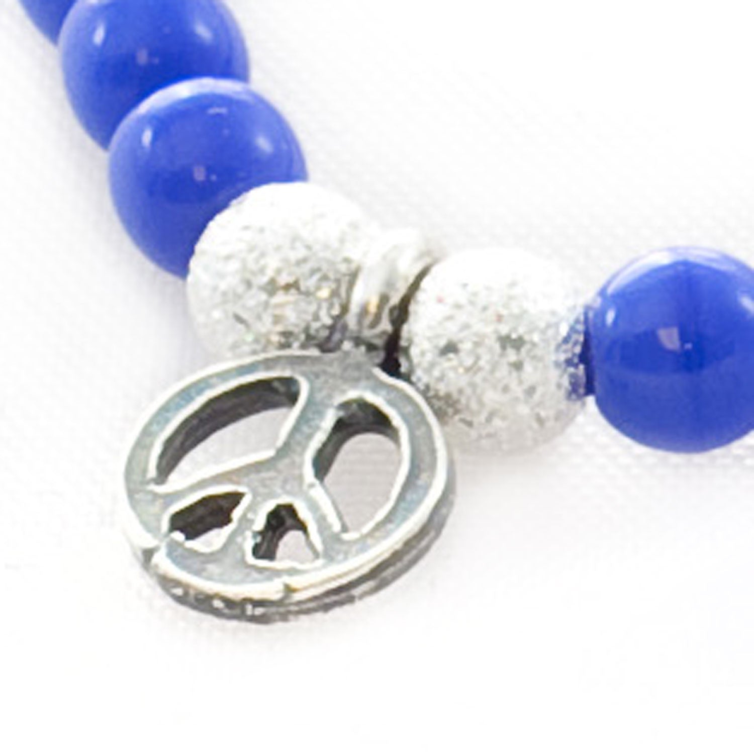 Dana Levy Men's Mini Peace Symbol Glass Bead Bracelet - Detail