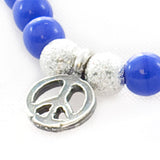 Dana Levy Men's Mini Peace Symbol Glass Bead Bracelet - Detail