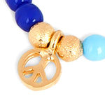 Dana Levy Mini Peace Symbol Charm Rainbow Glass Bead Bracelet - Detail