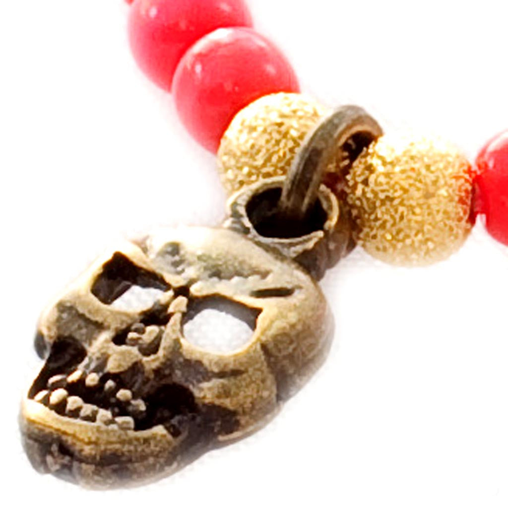 Dana Levy Mini Skull Charm Glass Bead Bracelet - Detail