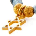 Dana Levy Mini Star of David Charm Faceted Glass Bead Bracelet - Detail