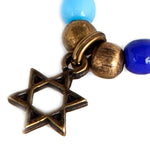 Dana Levy Mini Star of David Charm Rainbow Glass Bead Bracelet - Detail
