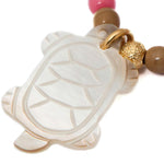 Dana Levy Mother of Pearl Turtle Charm Glass Bead Bracelet - Detail