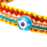 Dana Levy Multicolour Diamante Band Lucky Charm Friendship Bracelet - Detail Emerald