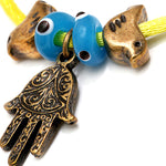 Dana Levy Peace & Protection Satin Cord Bracelet - Detail of Neon Yellow