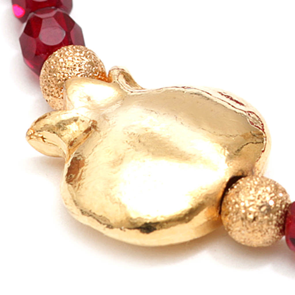 Dana Levy Pomegranate Charm Faceted Glass Bead Bracelet - Detail