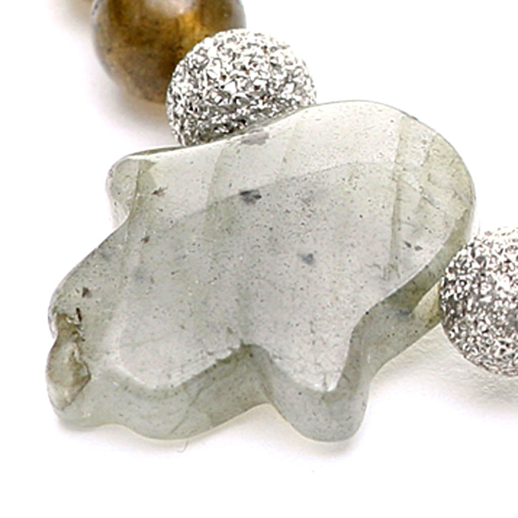 Dana Levy Semi Precious Hamsa Hand Charm Gemstone Bracelet - Detail Labradourite