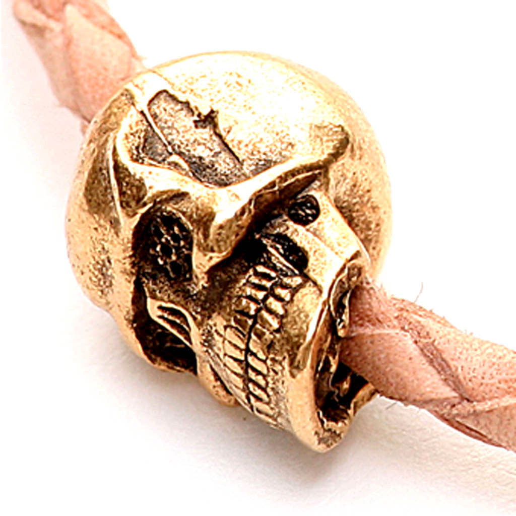 Dana Levy Skull Charm Leather Braid Bracelet - Detail
