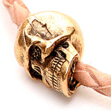 Dana Levy Skull Charm Leather Braid Bracelet - Detail