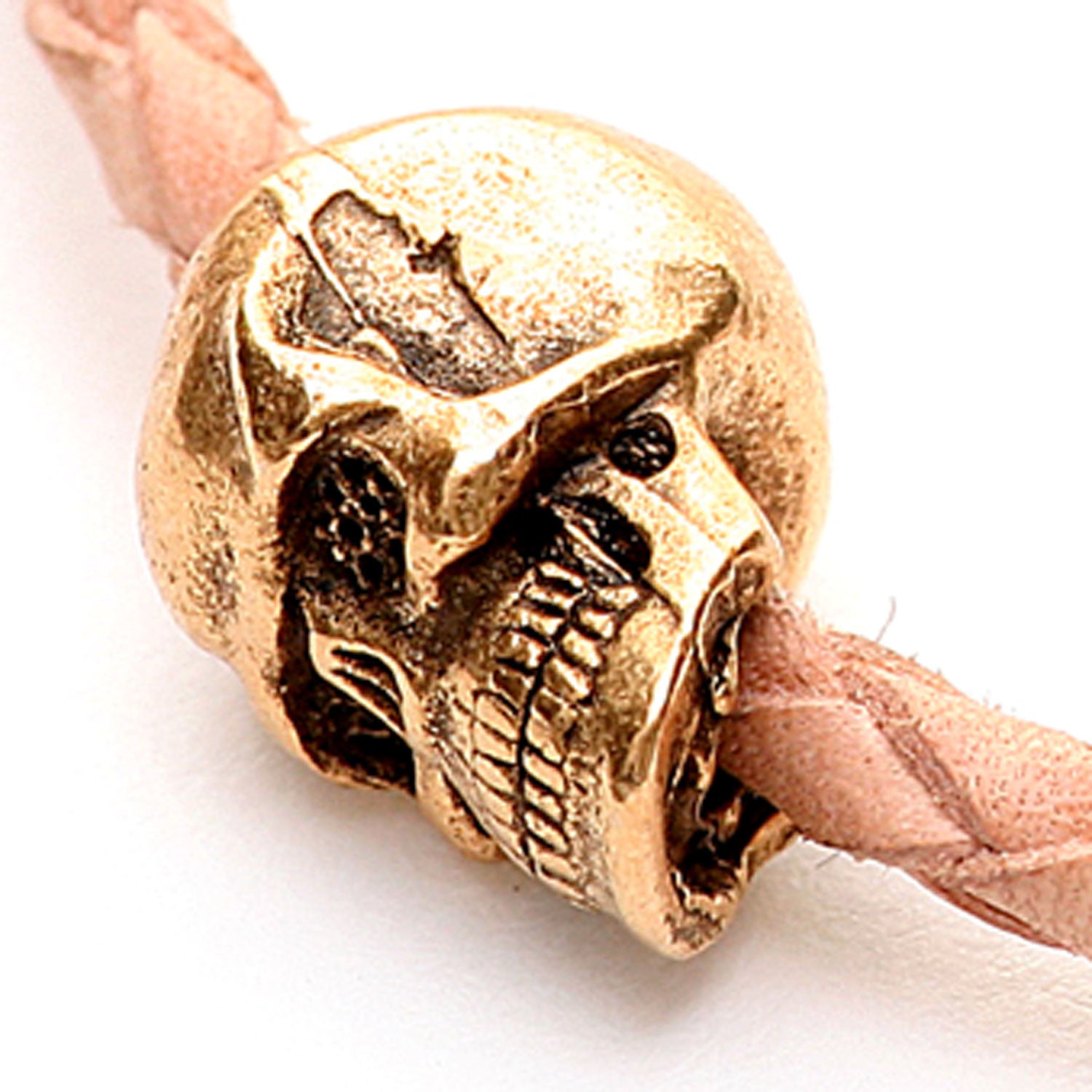 Dana Levy Skull Charm Leather Braid Bracelet - Detail