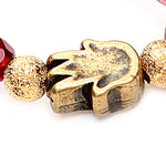 Dana Levy Solid Mini Hamsa Hand Charm Faceted Glass Bead Bracelet - Detail