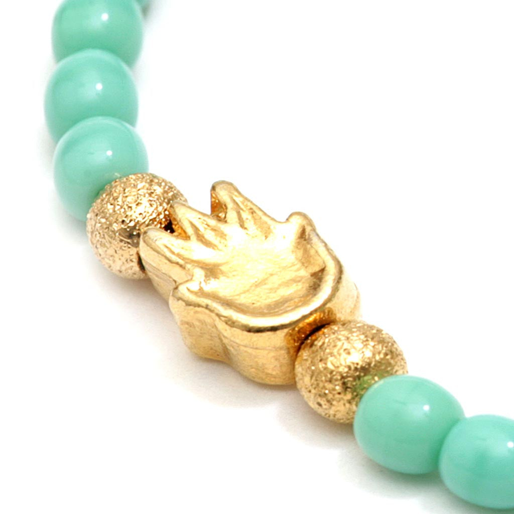 Dana Levy Solid Mini Hamsa Hand Glass Bead Bracelet - Detail