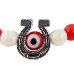 Dana Levy Solid Mini Horseshoe Evil Eye Charm Glass Bead Bracelet - Detail